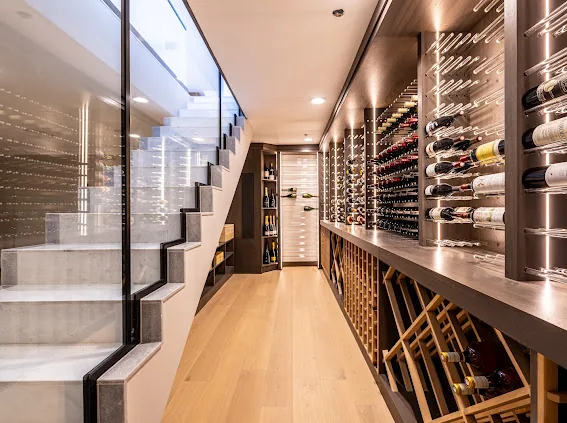 Custom wine cellar in a private estate